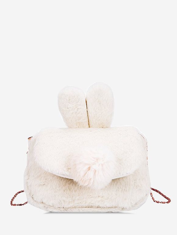Mini Sac à Bandoulière Oreille de Lapin en Peluche - Blanc 