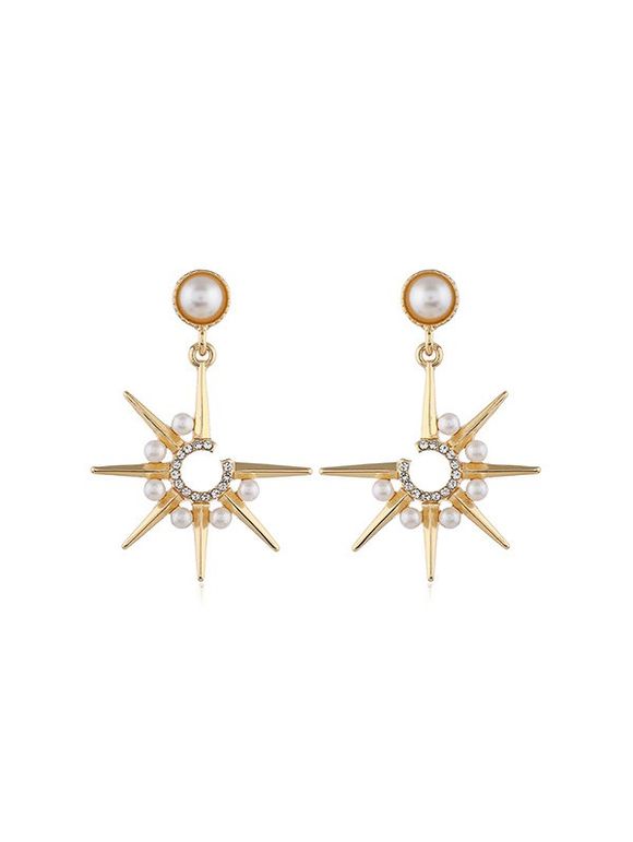 Boucles d'Oreilles Etoile en Fausse Perle - Or 