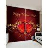 Rideaux de Fenêtre Motif de Cœur Saint-Valentin - Rouge Vineux W33.5 X L79 INCH X 2PCS