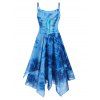 Robe Mouchoir Teintée à Lacets Grande Taille - Bleu 2X