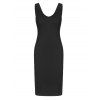 Robe Fourreau Découpée Croisée sans Manches - Noir 2XL