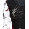 Unicorn Star Embroidered Sequin Panel Mesh Skater Dress - BLACK L