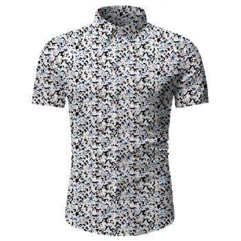 

Tiny Flower Button Up Short Sleeve Shirt, Multicolor c