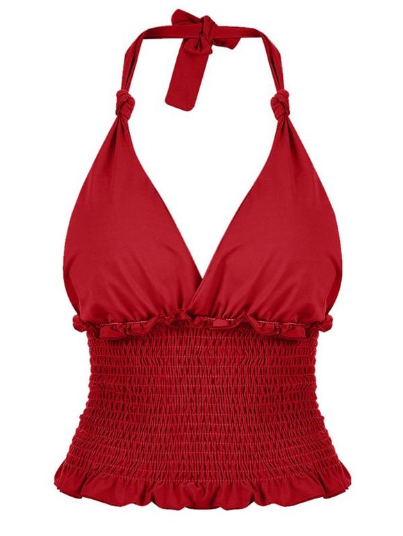 Backless smocks Crop Tank Top - Rouge Lave XL