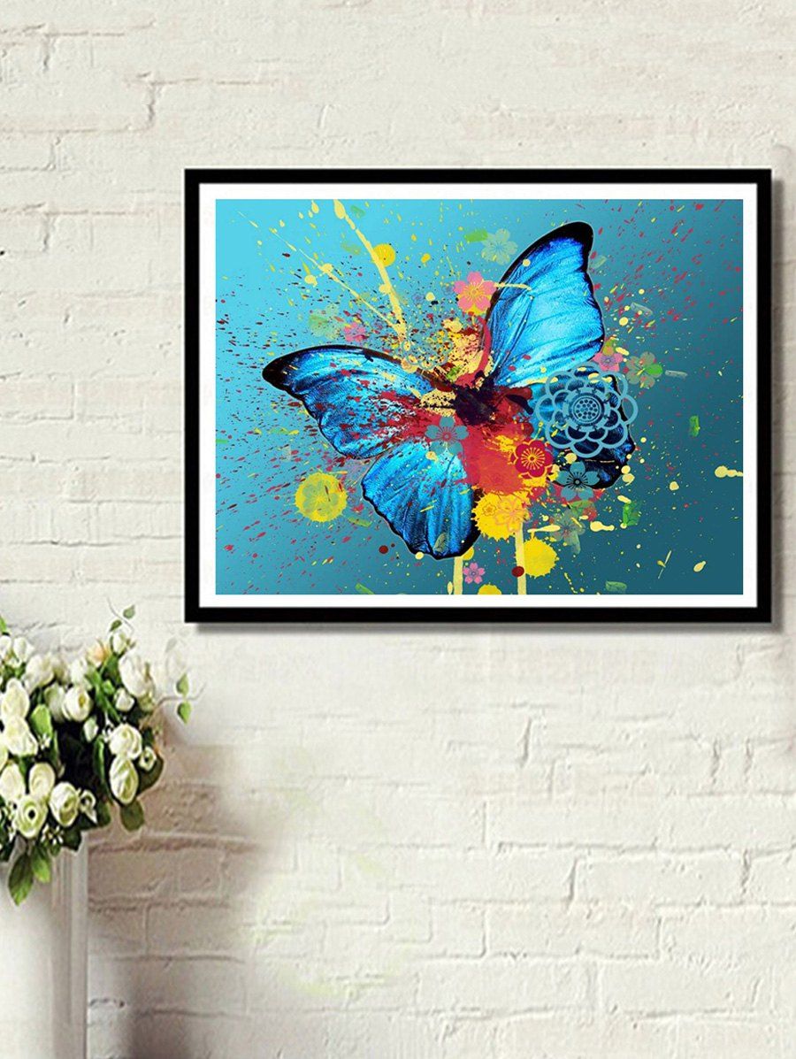 [24% OFF] 2020 Butterfly Paint Splatter Print Unframed DIY Rhinestone ...