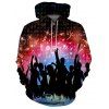 Sweat à Capuche Décontracté Gens en Rock avec Poche en Avant - multicolor M