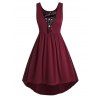 Robe à Paillettes à Lacets Grande-Taille - Rouge Vineux 3X