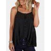 Guipure Bouton Insérer Agrémentée Camisole - Noir S