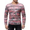 Letter Print Long Sleeves Casual T-shirt - PINK 2XL