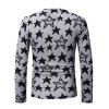 Star Pattern Long-sleeved T-shirt - GRAY GOOSE 2XL