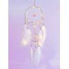 Attrape-Rêve Plumes Perles avec Fausse Perle Lumières LED - Blanc 