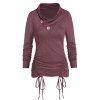 T-shirt Chiné Boutonné à Lacets - Brique Réfractaire XL