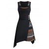 Débardeur Motif Boutonné Asymétrique à Volants - Noir 3XL