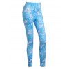 Legging Moulant Imprimé Unicorne 3D à Taille Haute - Bleu de Ciel 2XL