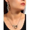 Ensemble de Boucles d'Oreilles et de Collier avec Pendentif Menottes Style Punk - Argent 