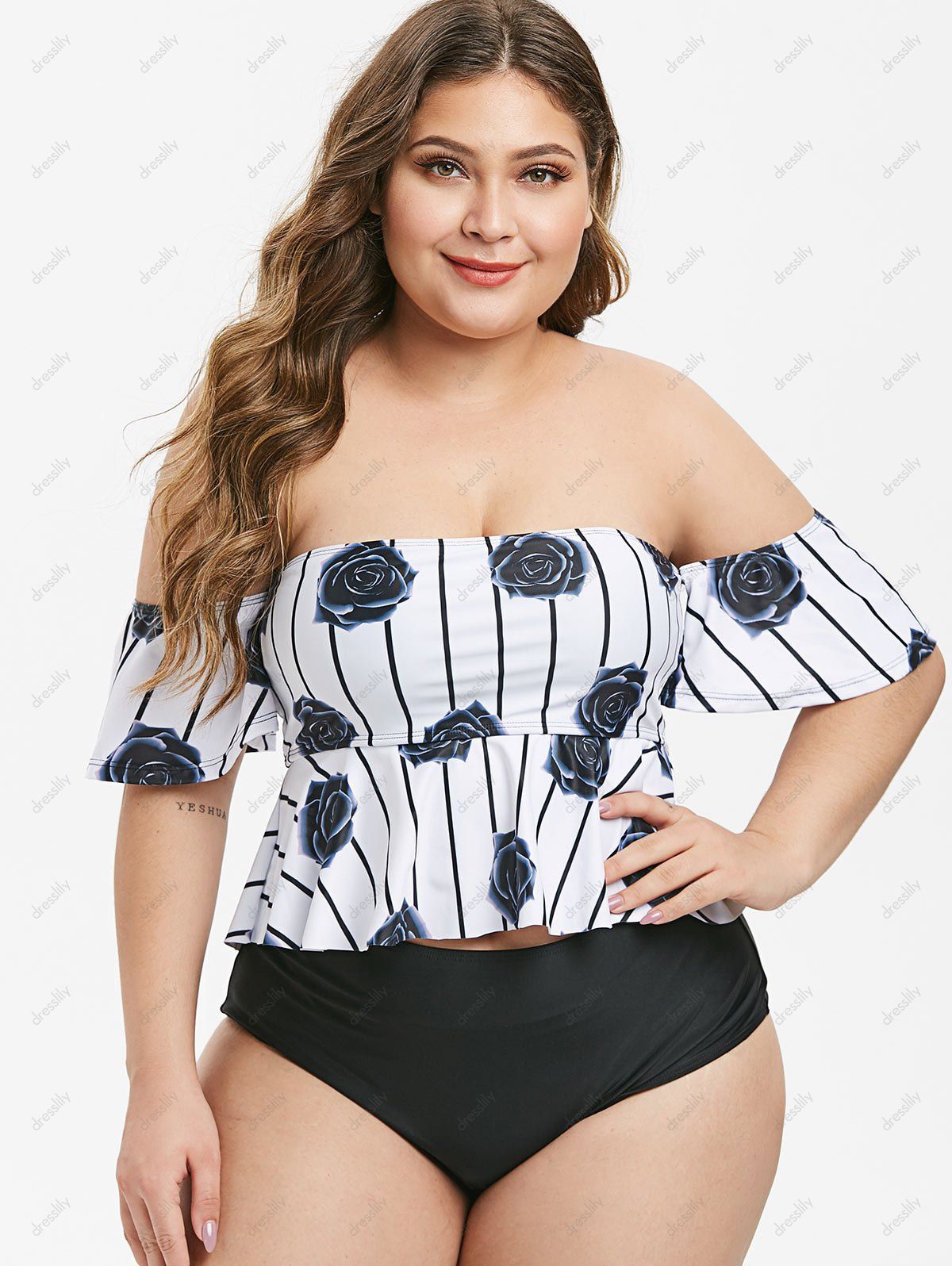 off the shoulder swimsuits plus size