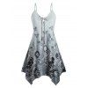 Robe à Bretelle Papillon Imprimé de Grande Taille à Lacets - multicolor 1X