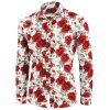 Chemise Longue Boutonnée à Imprimé Fleurie - Blanc 3XL