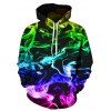 Sweat à Capuche Aurore Colorée Imprimée avec Poche - multicolor 3XL