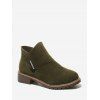 Bottines à Cheville en Couleur Unie à Bout Rond - Vert Foncé EU 40