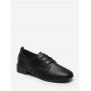 Chaussures en Cuir à Bout Carré à Lacets - Noir EU 40