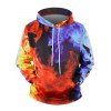 Sweat à Capuche Feu Graphique à Cordon avec Poche en Avant - multicolor L