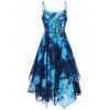 Robe Mouchoir Teintée à Lacets Grande Taille - Bleu Océan L