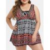 Maillot de Bain Tankini Floral Imprimé Ethnique Grande-Taille - multicolor 4X