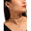 Ensemble de Boucles d'Oreilles et de Collier Géométriques Soleil - Argent 