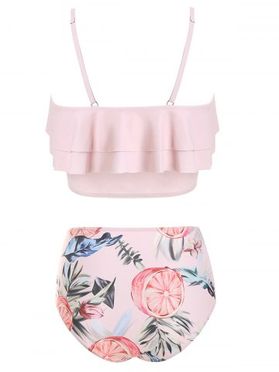 Grapefruit Tiered Overlay Tankini Set
