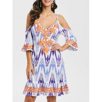 

Lace Panel Printed Mini Cami Dress, Purple