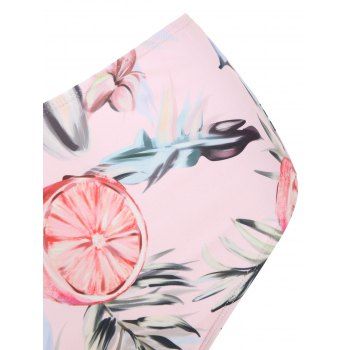 Buy Sweet Tummy Control Swimsuit Tankini Ruffle Print Contrast Swimwear Set. Picture