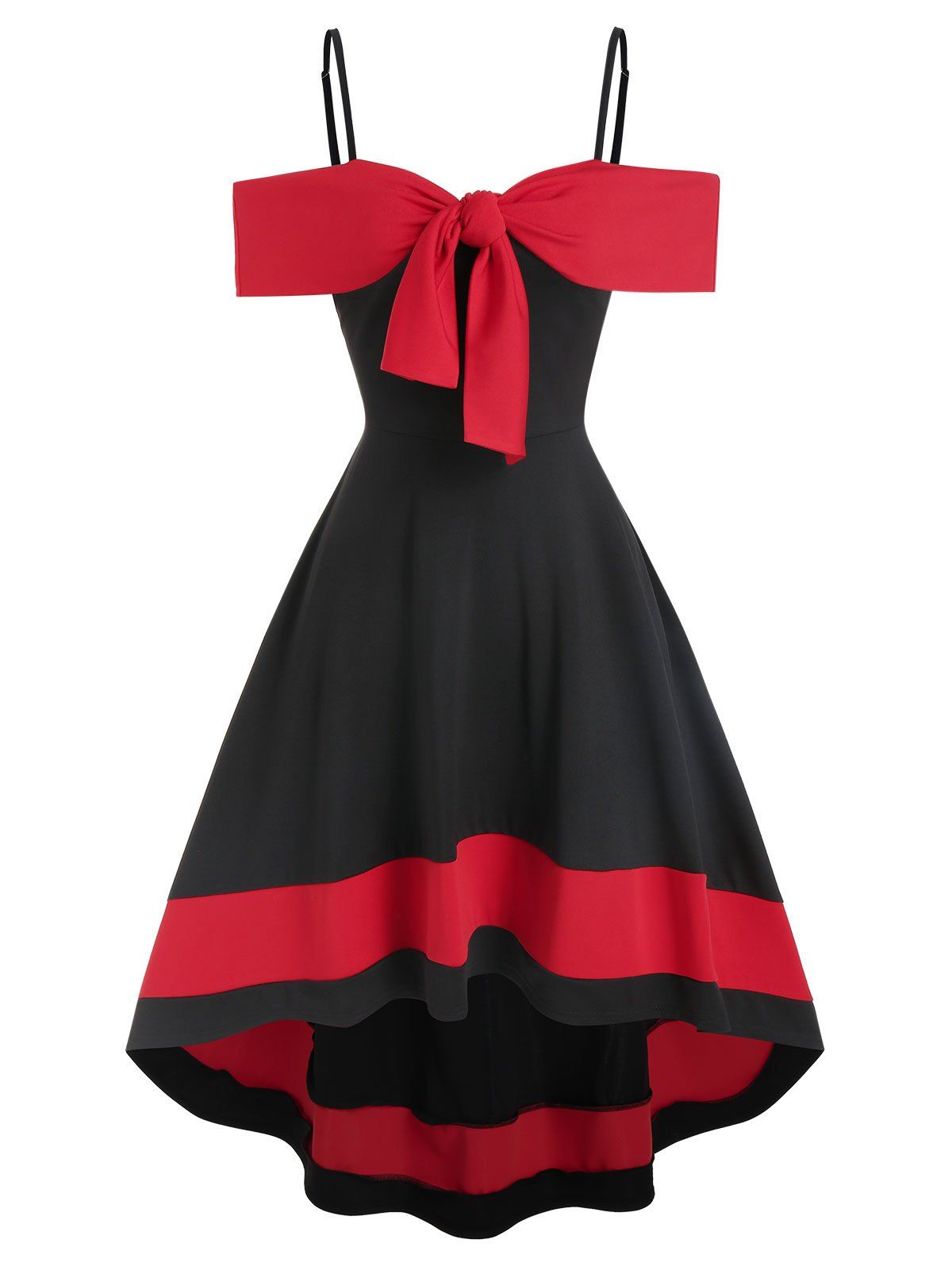 black contrast color dress