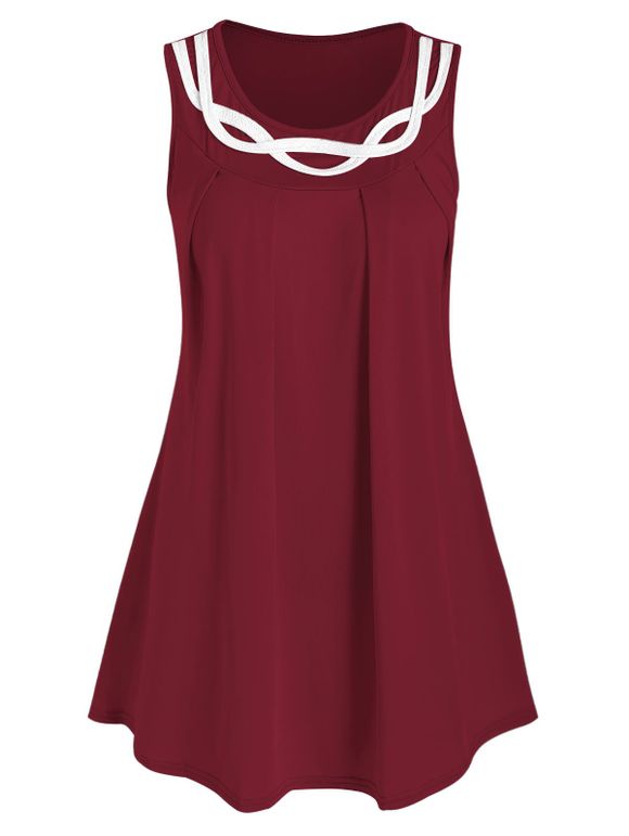 Débardeur Long Ourlet Tressé - Rouge Vineux 3XL