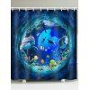 Rideau de Douche Imperméable Dauphin Sous-marin Imprimé pour Salle de Bain - Bleu Myrtille W59 X L71 INCH