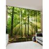 Rideaux de Fenêtre Forêt et Lumière de Soleil Imprimés 2 Panneaux - Vert Oignon W28 X L39 INCH X 2PCS