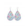 Boucles d'Oreilles au Crochet Flamant Imprimé en PU - multicolor B 