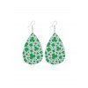 Boucles d'Oreilles Pendantes Feuilles et Goutte d'Eau à Imprimés en Cuir PU - multicolor C 