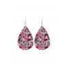 Boucles d'Oreilles au Crochet Flamant Imprimé en PU - multicolor A 