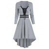 Robe Haute Basse Boutonnée à Lacets - Nuage Gris XL