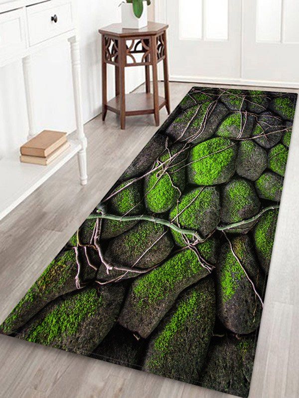 

Moss Stone Print Decorative Area Rug, Multi