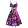 Galaxy Print Sequined Flared Cami Dress - multicolor 3XL
