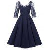 Robe Ligne A Panneau en Dentelle - Cadetblue L