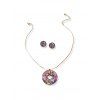 Parure de Bijoux Rond Goutte d'Huile - Pourpre 