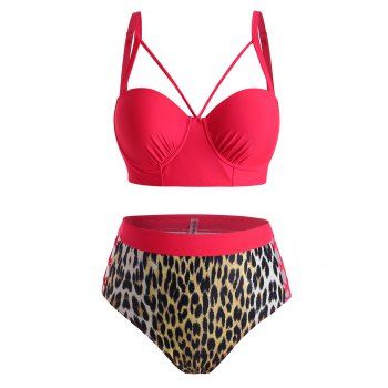 leopard print underwire swimsuit