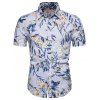 Chemise Hawaiienne à Imprimé Feuille à Manches Courtes - multicolor XL
