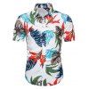 Chemise Hawaïen Feuille Imprimée à Col Relevé - multicolor 2XL