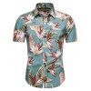 Chemise Hawaïenne Fleur Imprimée à Manches Courtes - multicolor M