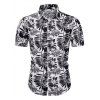 Chemise Feuille Hawaïenne Imprimée en Deux Couleurs à Manches Courtes - multicolor XL