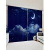 Rideaux de Fenêtre Motif de Ciel et de Lune - multicolor W33.5 X L79 INCH X 2PCS